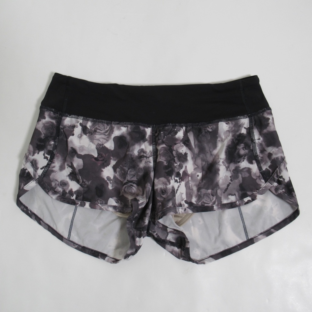 Lululemon Women's Speed Short Mini Obscurred Black Dusty Mauve / Black Size 4
